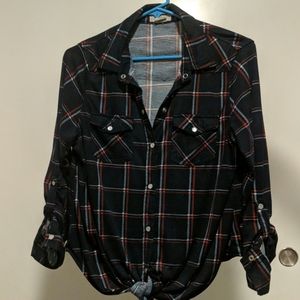 Navy plaid shirt